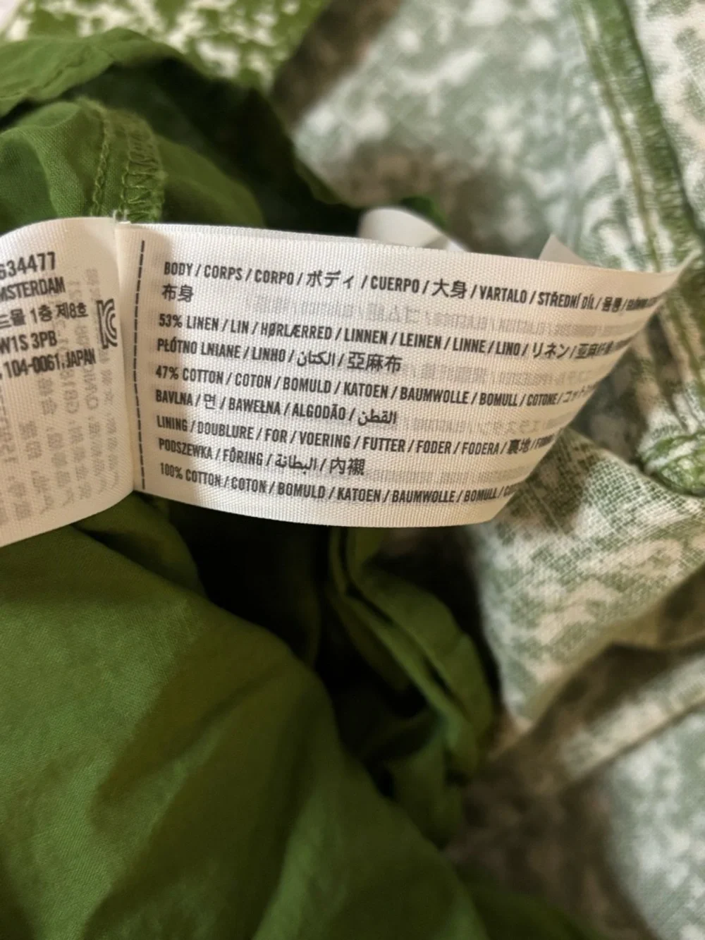 Abercrombie & Fitch Green Floral Puff-Sleeve Linen Blend Maxi Dress